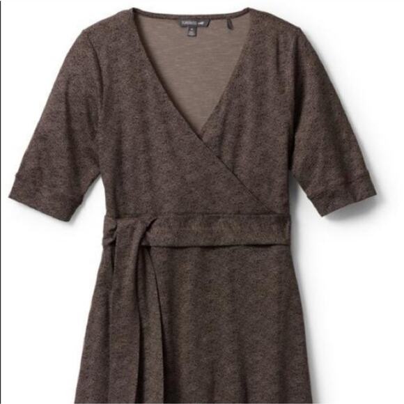 TOAD&CO Brown Cue Wrap Cafe A-Line Dress Samba Fabric Outdoor Fall Size Small - Picture 4 of 13